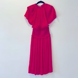 Halston hot pink silk dress, size small